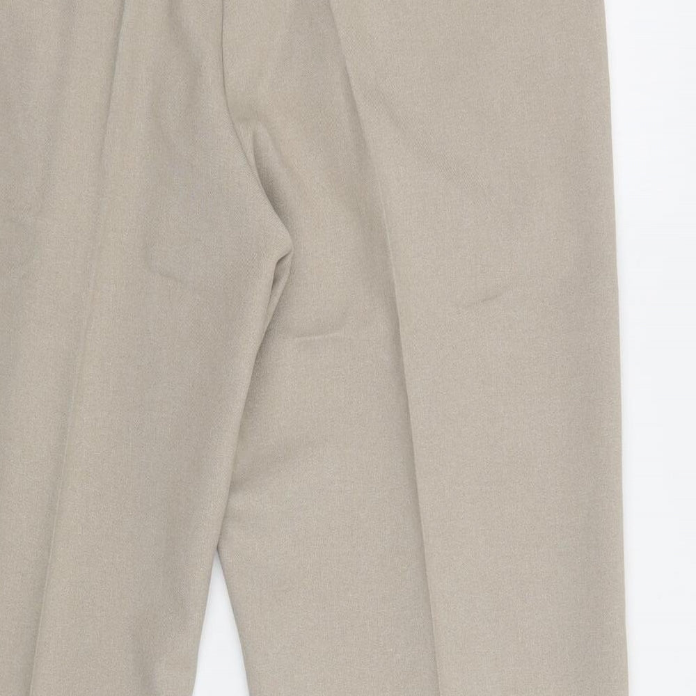 Simon Taylor Mens Beige  Polyester Dress Pants Trousers Size 38 L27 in Regular Hook & Loop