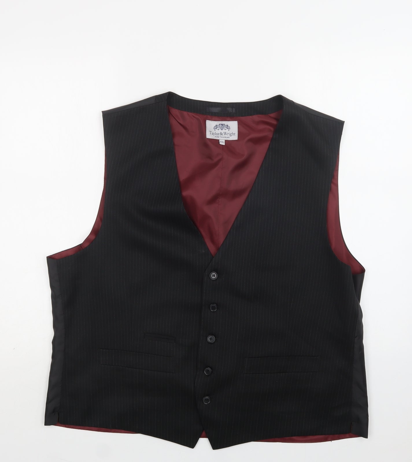 Taylor & Wright` Mens Black Striped  Jacket Waistcoat Size 2XL  Button