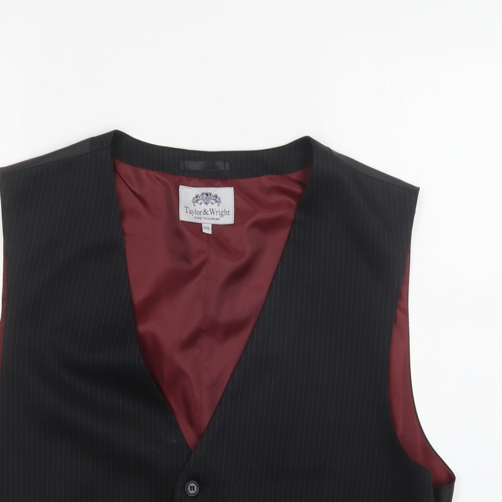 Taylor & Wright` Mens Black Striped  Jacket Waistcoat Size 2XL  Button