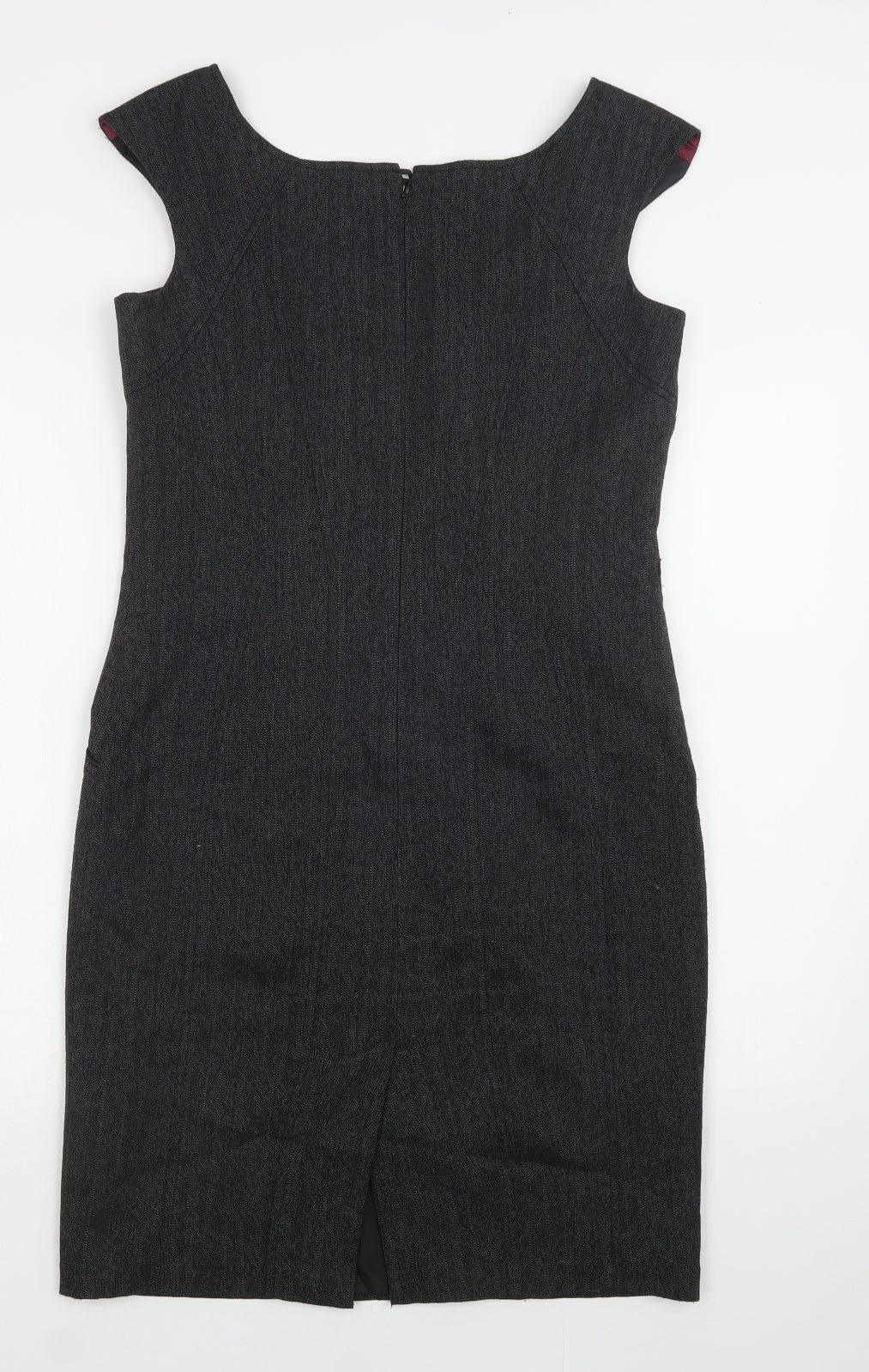 NEXT Womens Grey  Polyester Pencil Dress  Size 10  Square Neck Zip