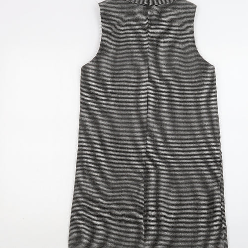 NEXT Womens Black Gingham Polyester Pencil Dress  Size 10  Collared Zip