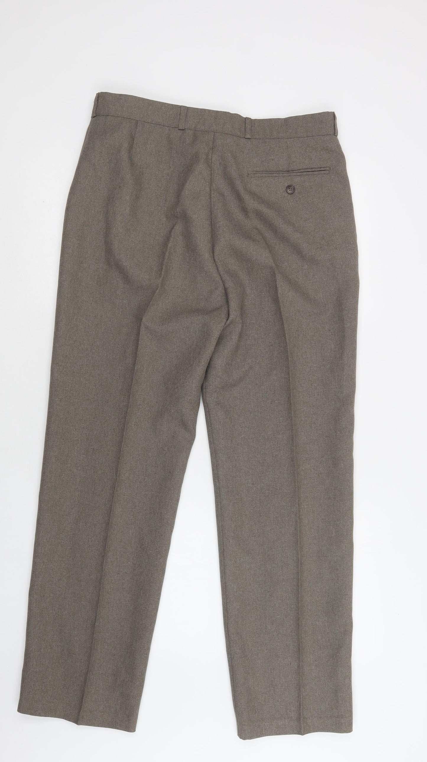 MC Mens Beige  Polyester Dress Pants Trousers Size 34 L31 in Regular Hook & Loop