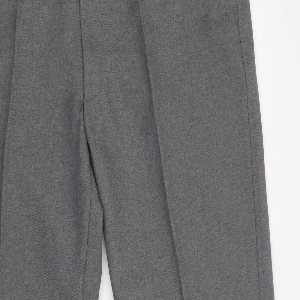 Farah Mens Grey  Polyester Dress Pants Trousers Size 38 L29 in Regular Hook & Loop
