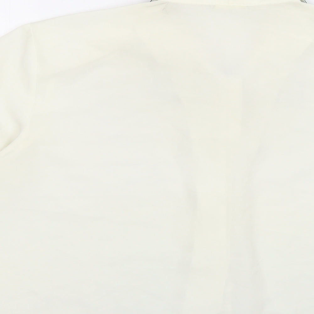Yessica Womens Ivory  Polyester Basic Button-Up Size 14 Collared