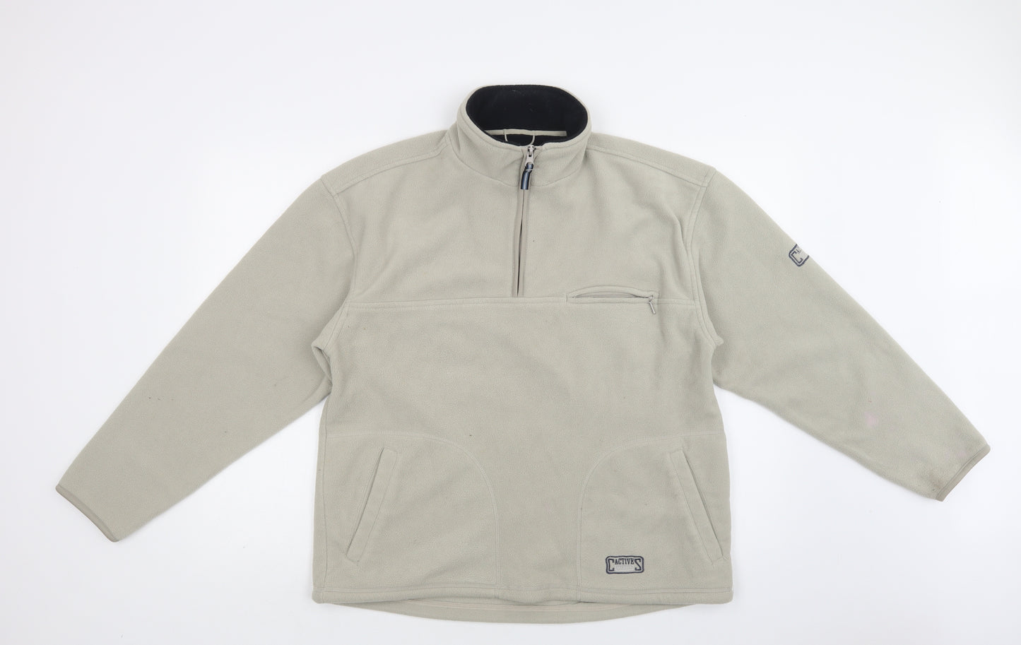 CS Active Mens Beige  Polyester Henley Sweatshirt Size M