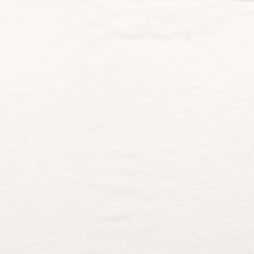 Jane and Delancey Womens White  Viscose Basic Blouse Size L Crew Neck