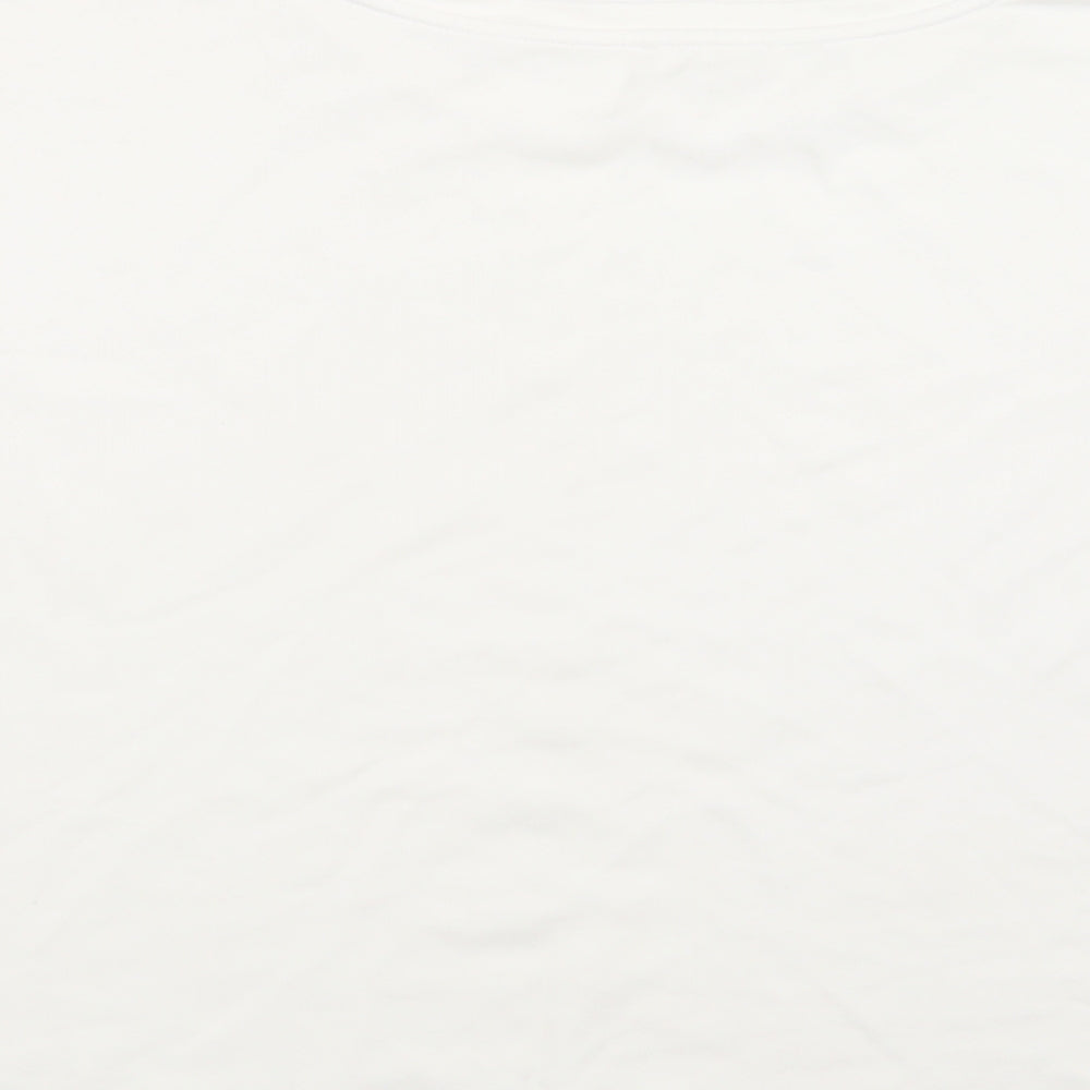 Jane and Delancey Womens White  Viscose Basic Blouse Size L Crew Neck