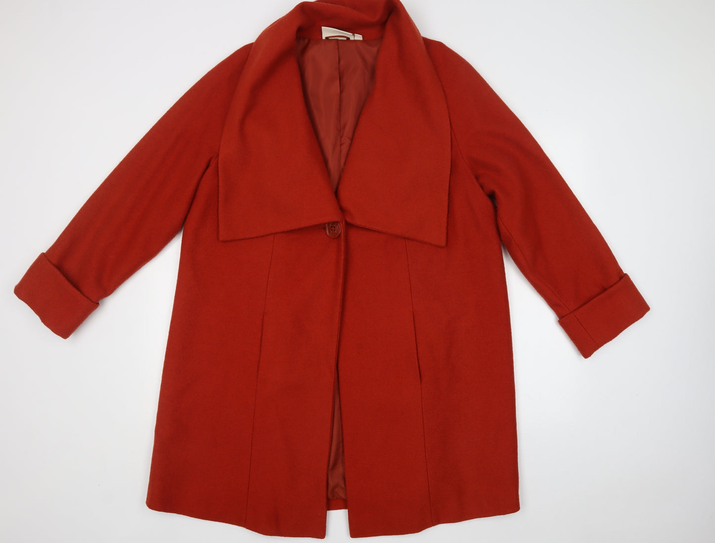 Ann Harvey Womens Orange   Pea Coat Coat Size 18  Button