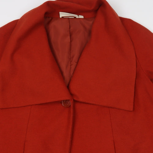 Ann Harvey Womens Orange   Pea Coat Coat Size 18  Button