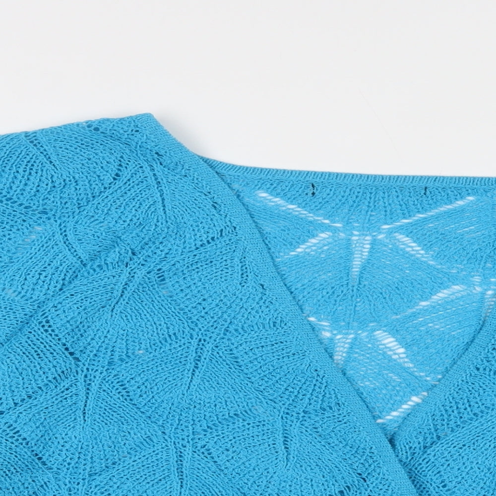 Preworn Womens Blue V-Neck  Acrylic Cardigan Jumper Size XL