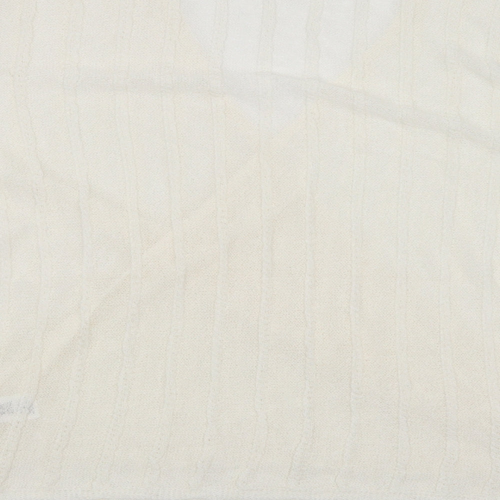 M & Co Womens White V-Neck  Viscose Cardigan Jumper Size 20