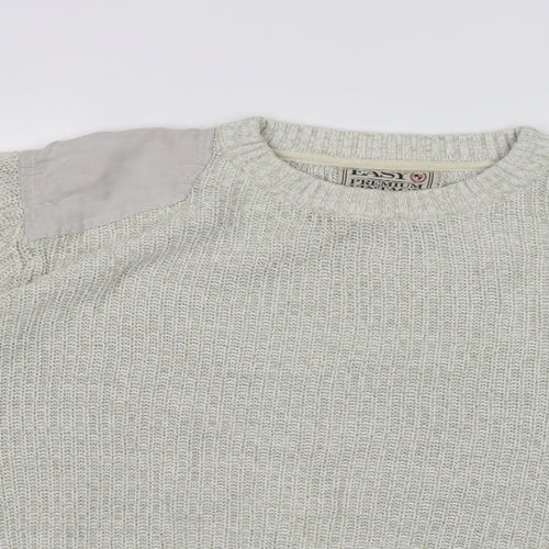 Matalan Mens Beige Crew Neck  Cotton Pullover Jumper Size L