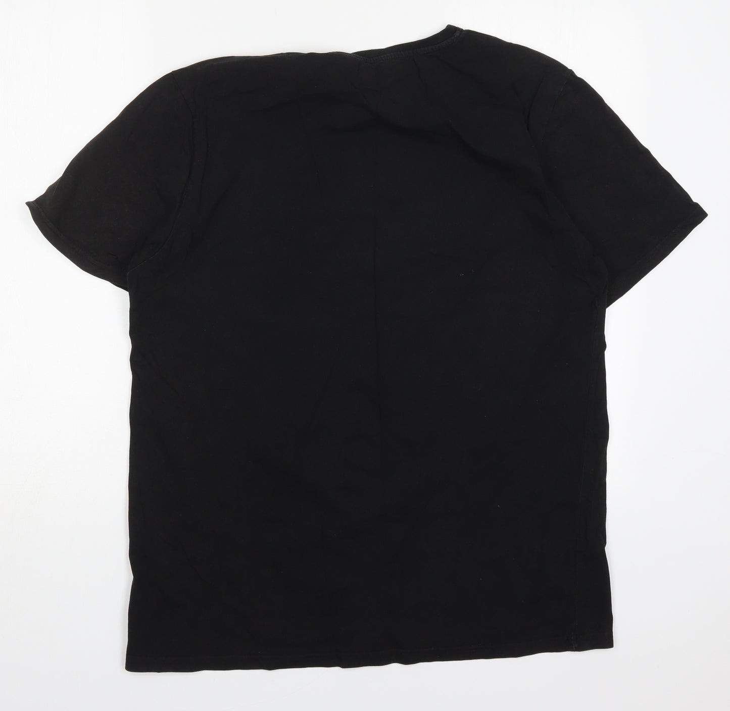George Mens Black  Cotton  T-Shirt Size L Crew Neck  - AC/DC