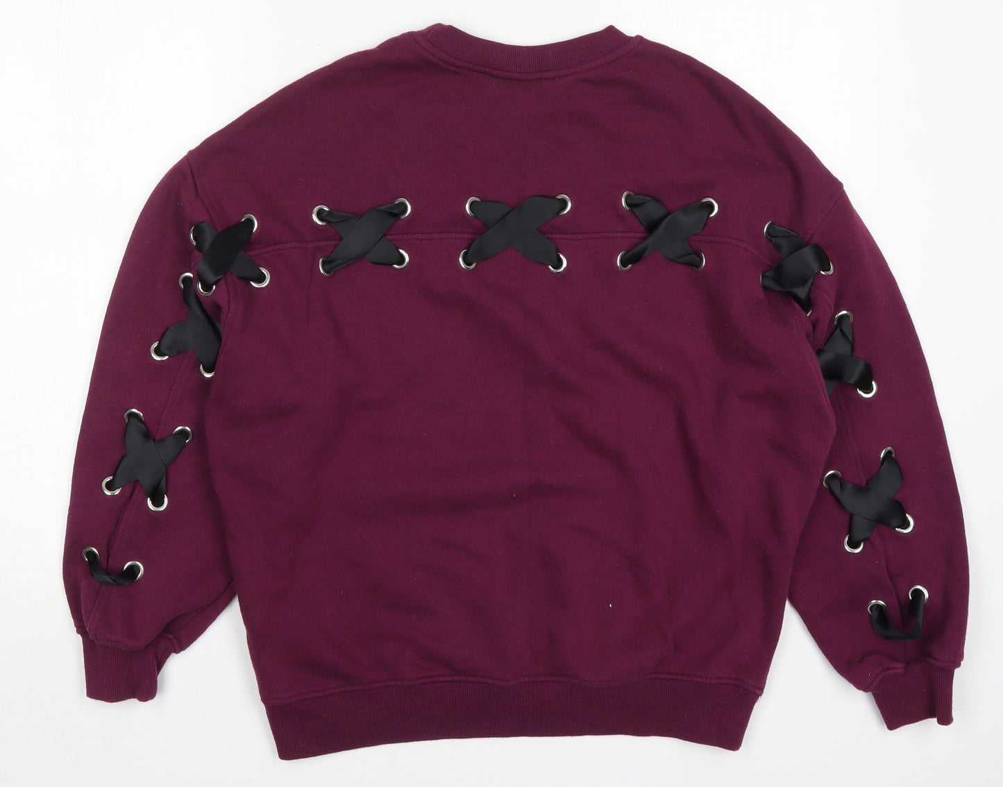 H&M Womens Purple  Cotton Pullover Sweatshirt Size S  Pullover - Not Today