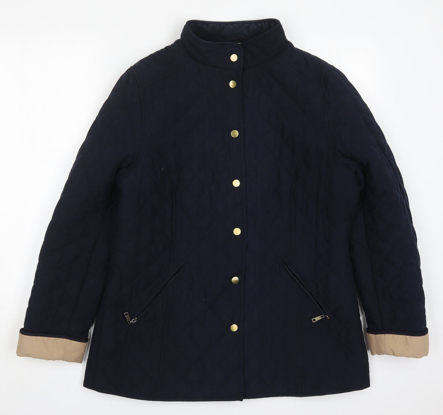 Marks and Spencer Womens Blue   Quilted Coat Size 14  Button