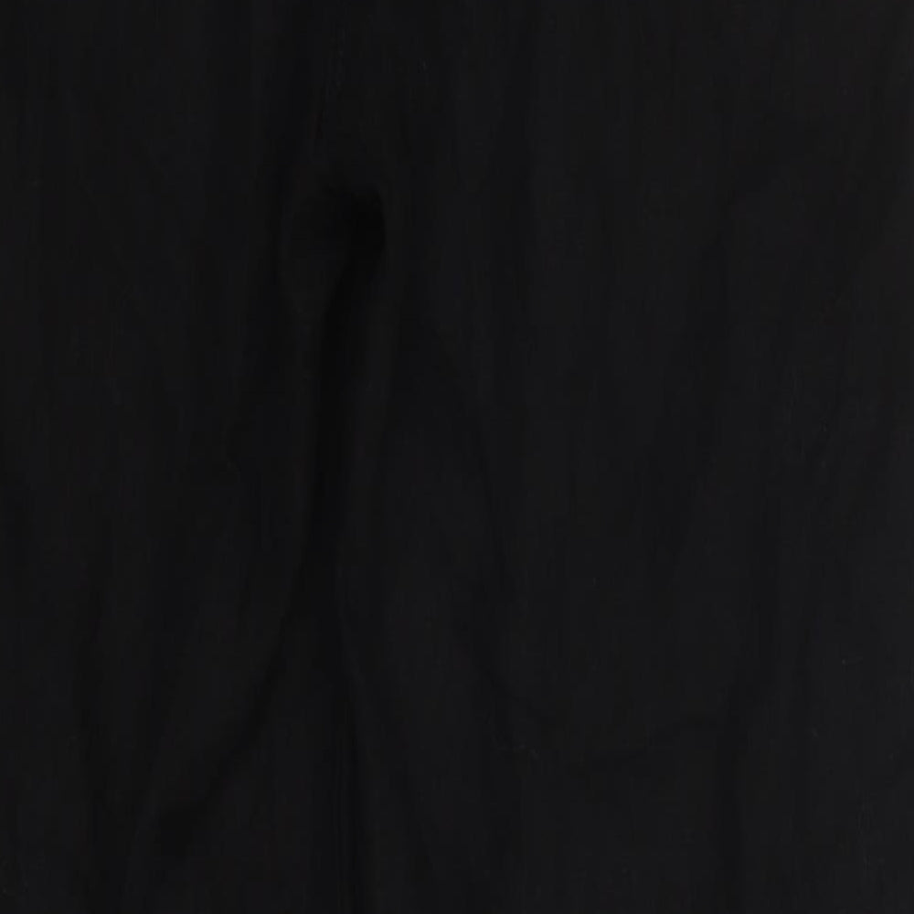 Marks and Spencer Womens Black  Linen Trousers  Size 14 L32 in Regular Button