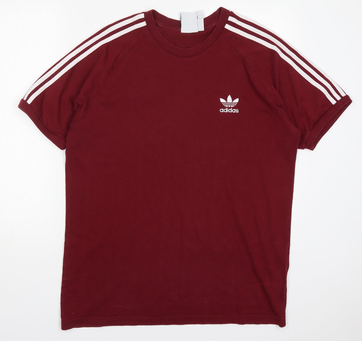 adidas Mens Red  Cotton  T-Shirt Size L Crew Neck