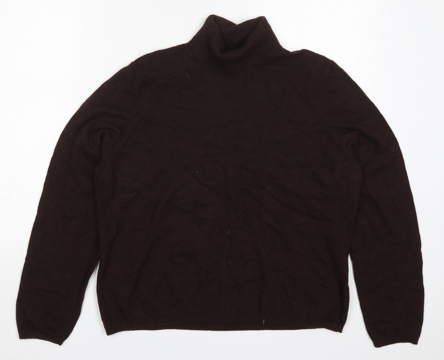 Marks and Spencer Womens Brown Roll Neck  Viscose Pullover Jumper Size 20