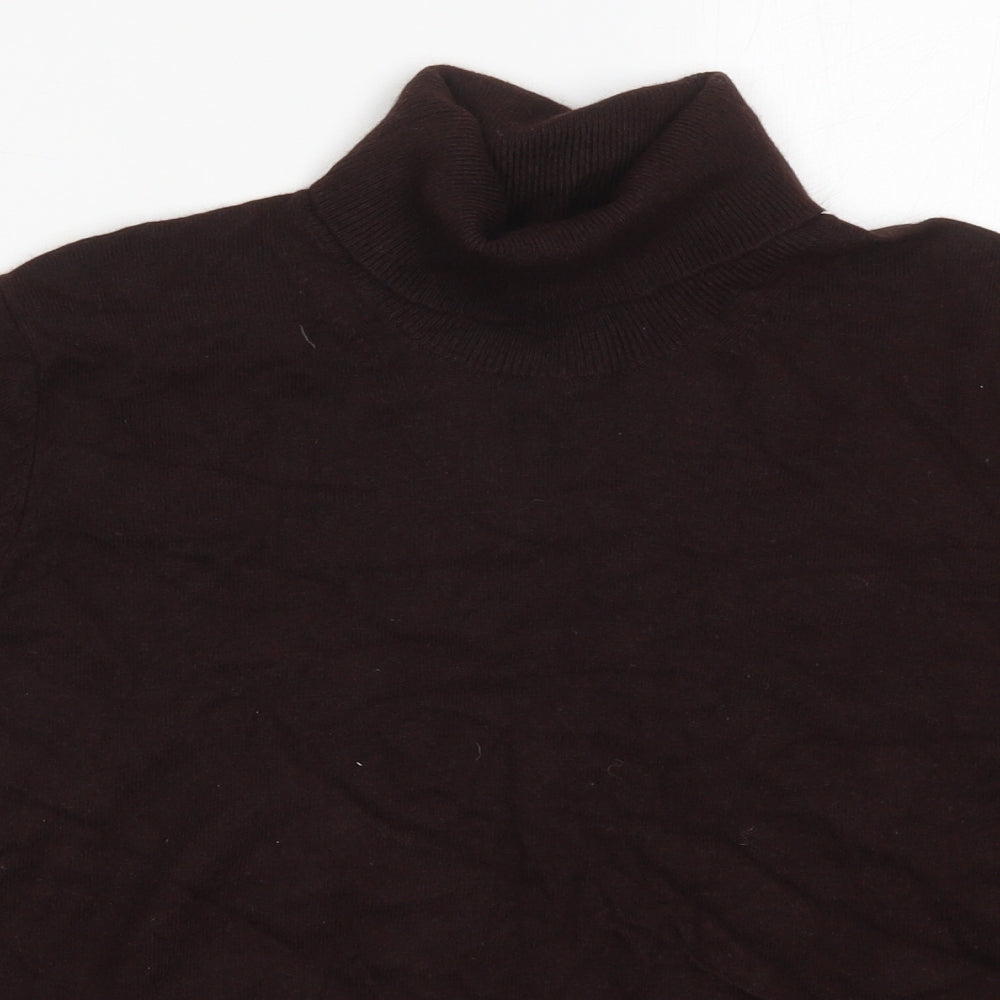 Marks and Spencer Womens Brown Roll Neck  Viscose Pullover Jumper Size 20