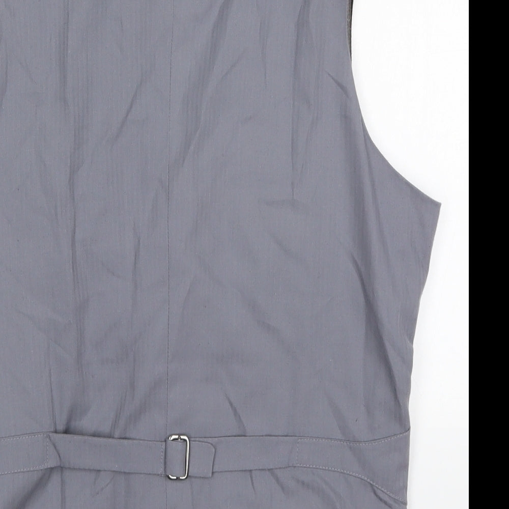 Noak Mens Grey Check  Jacket Waistcoat Size 38  Button