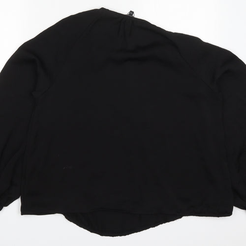 Julien Macdonald Womens Black  Polyester Basic Blouse Size 14 Round Neck