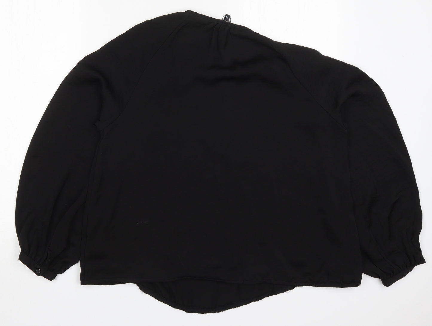 Julien Macdonald Womens Black  Polyester Basic Blouse Size 14 Round Neck