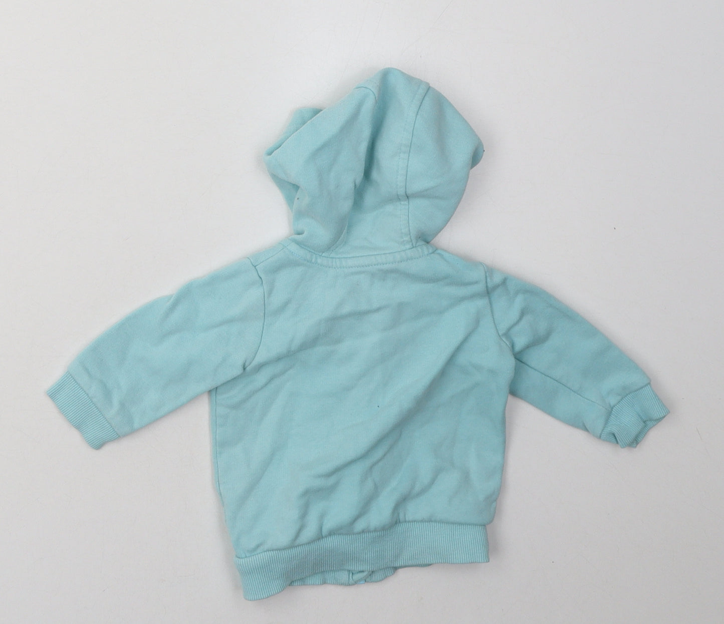 George Girls Blue  Cotton Full Zip Jumper Size 0-3 Months  Zip