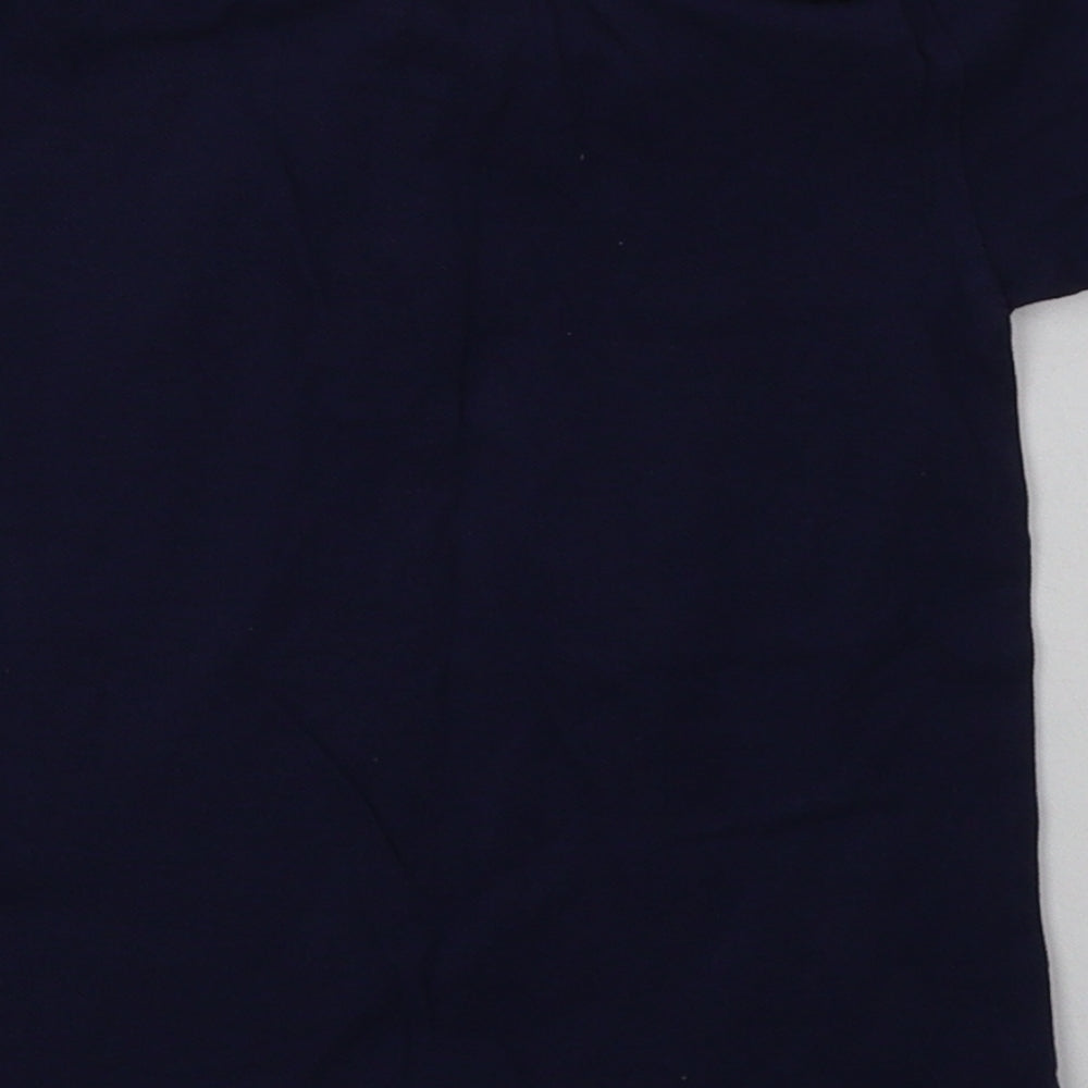 Debenhams Boys Blue Striped Cotton Basic Polo Size 3-4 Years Collared Button