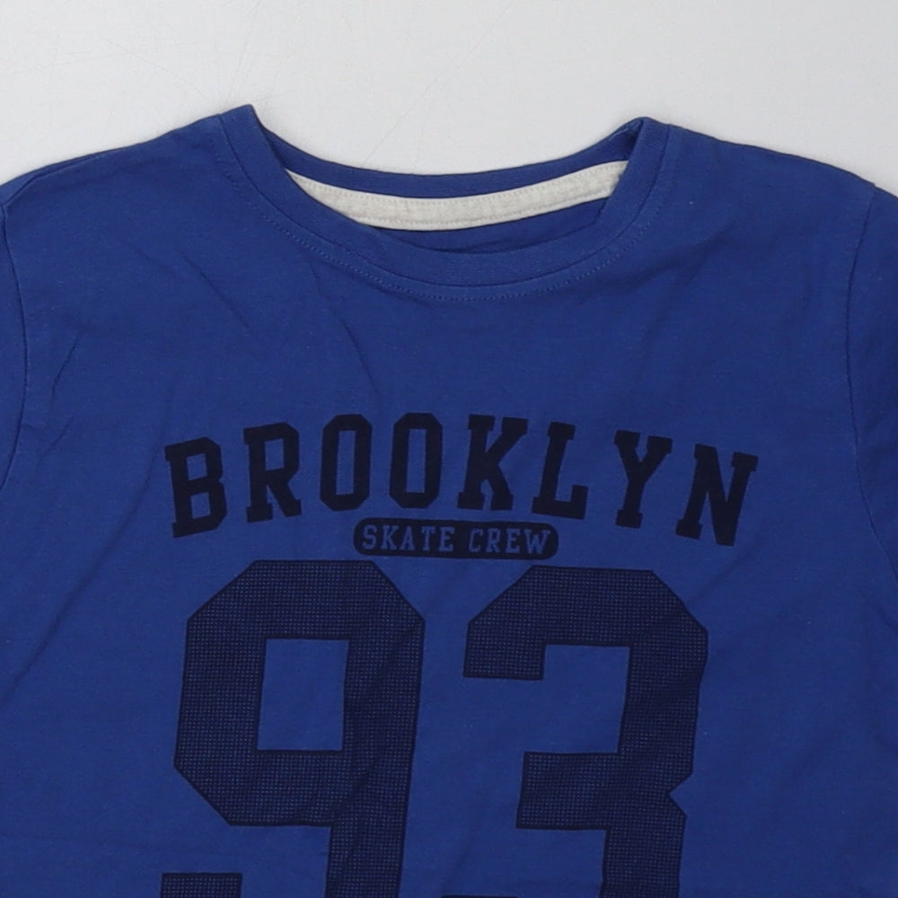 Primark Boys Blue  Cotton Basic T-Shirt Size 3-4 Years Crew Neck Pullover - Brooklyn New York