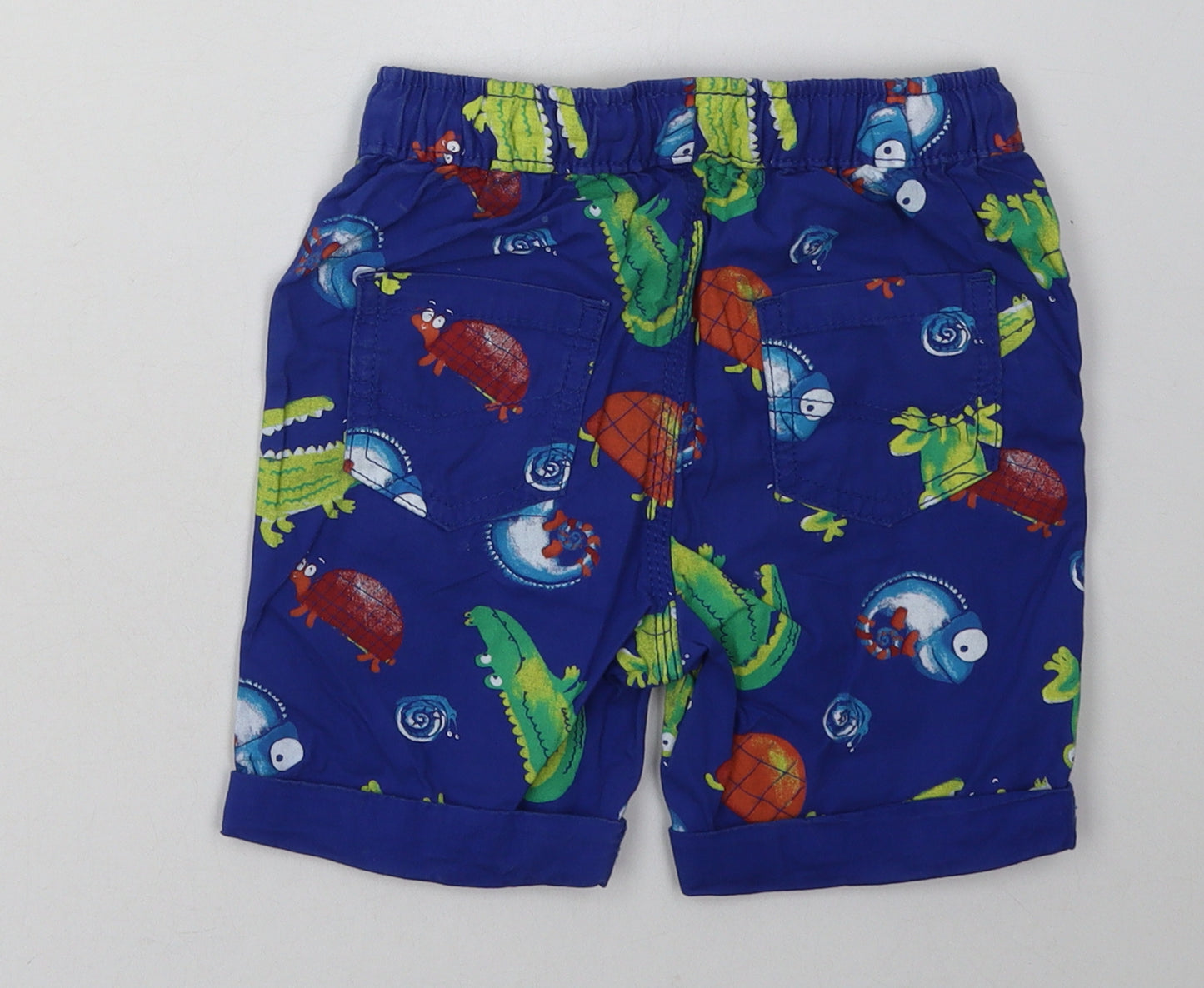 George Boys Blue Geometric Cotton Bermuda Shorts Size 3-4 Years  Regular Tie - Crocodile