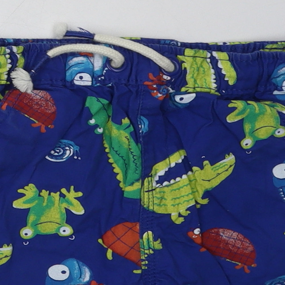 George Boys Blue Geometric Cotton Bermuda Shorts Size 3-4 Years  Regular Tie - Crocodile