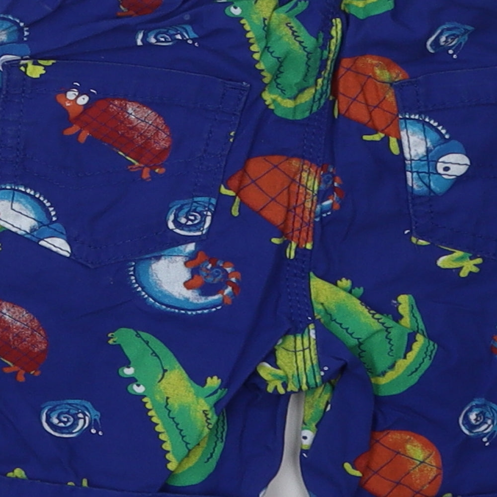 George Boys Blue Geometric Cotton Bermuda Shorts Size 3-4 Years  Regular Tie - Crocodile