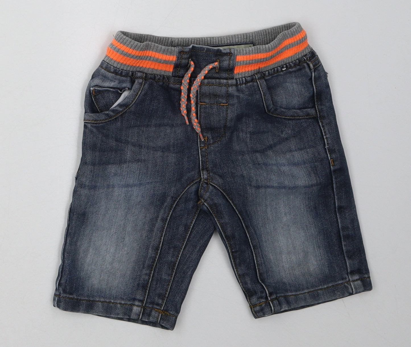 Primark Boys Blue Striped Cotton Bermuda Shorts Size 2-3 Years  Regular Tie