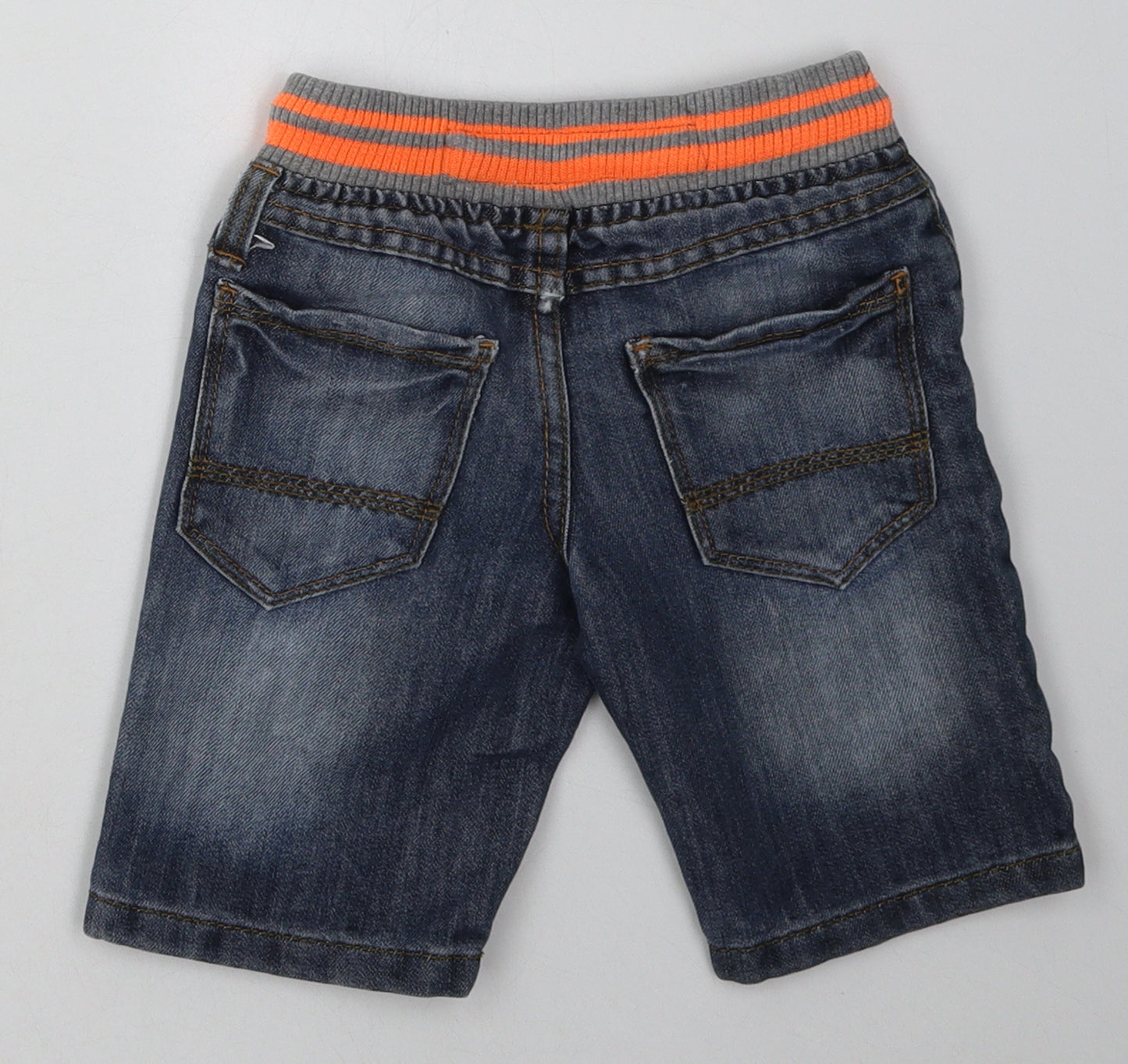 Primark Boys Blue Striped Cotton Bermuda Shorts Size 2-3 Years  Regular Tie