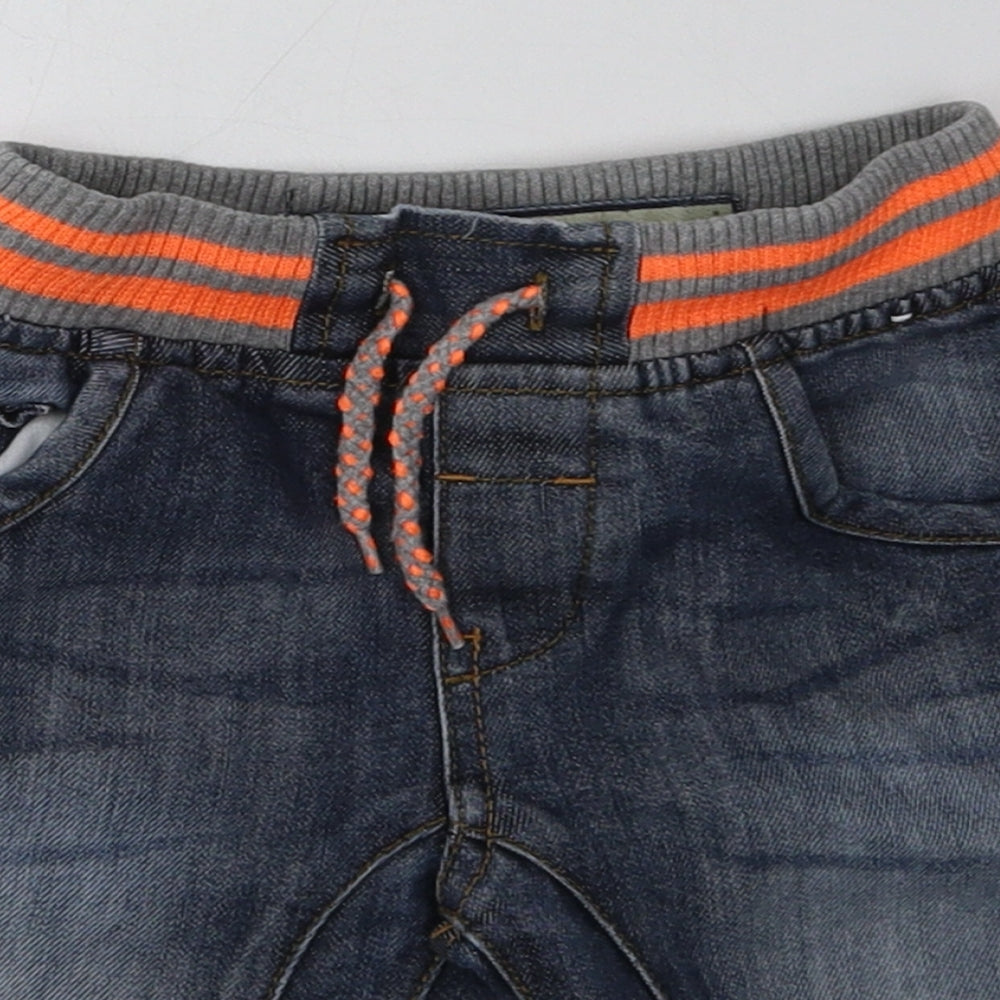 Primark Boys Blue Striped Cotton Bermuda Shorts Size 2-3 Years  Regular Tie