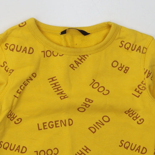 George Boys Yellow Geometric Cotton Pullover Sweatshirt Size 3-4 Years  Pullover - cool bro dino rahh