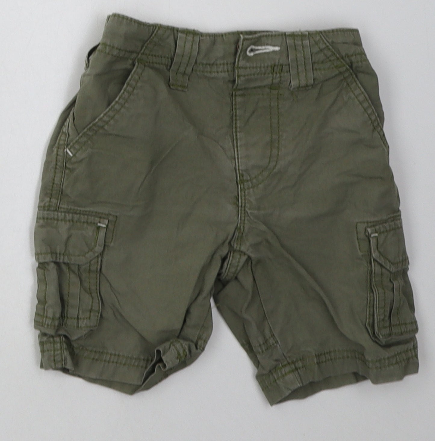 NEXT Boys Green  Coir Cargo Shorts Size 3 Years  Regular Buckle