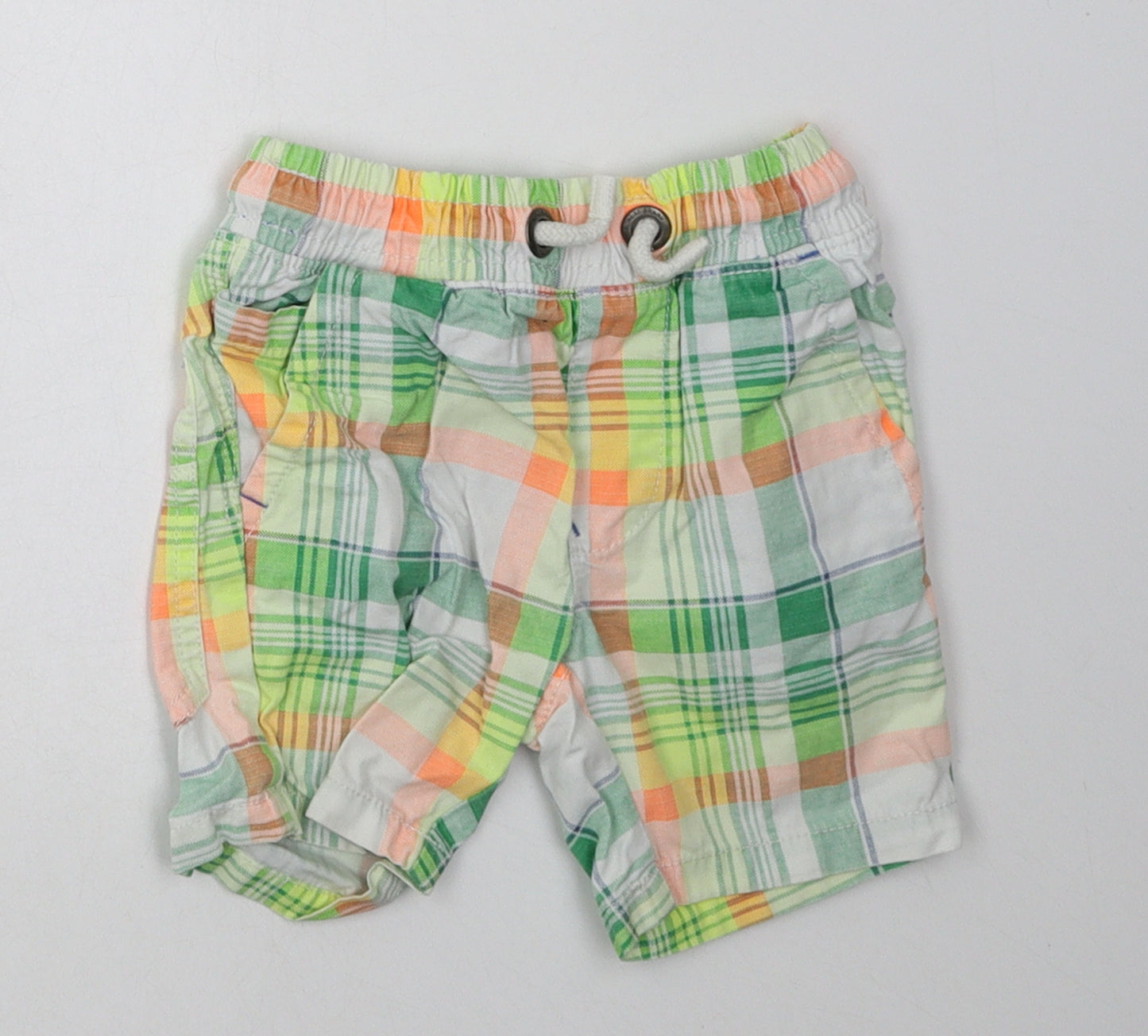 NEXT Boys Green Check Cotton Bermuda Shorts Size 3 Years  Regular Tie