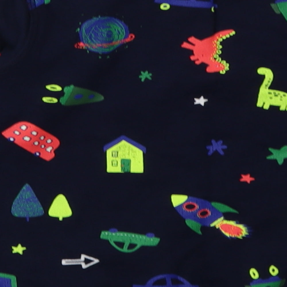 George Boys Blue Geometric Cotton Pullover Sweatshirt Size 3-4 Years  Pullover - the world