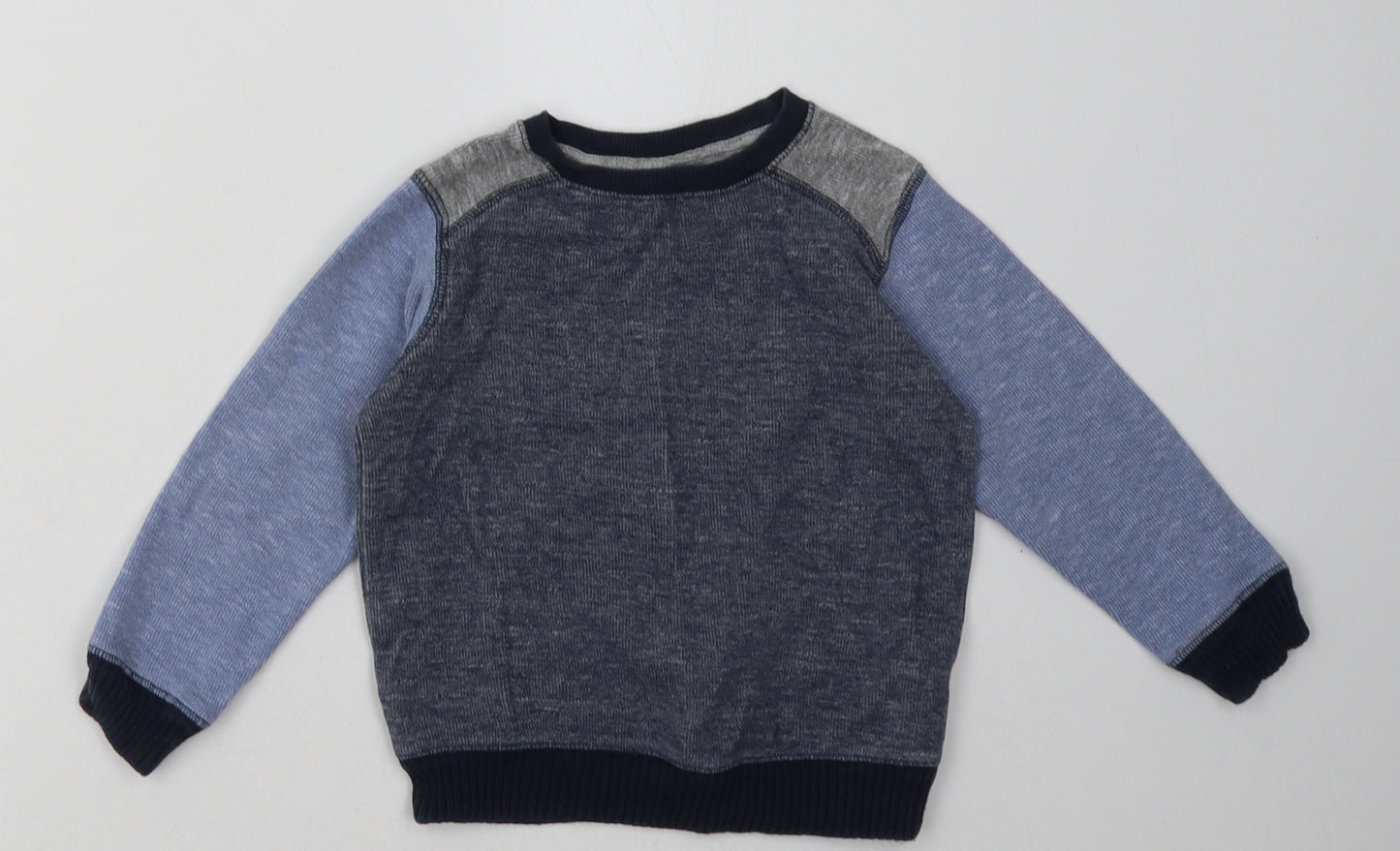 NEXT Boys Blue Plaid Cotton Pullover Sweatshirt Size 3-4 Years  Pullover