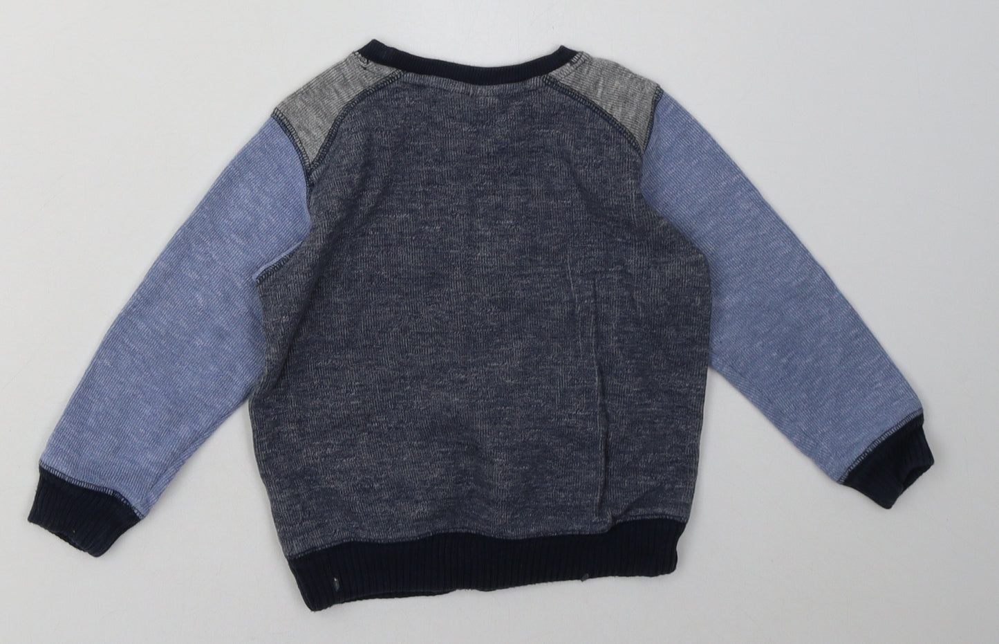 NEXT Boys Blue Plaid Cotton Pullover Sweatshirt Size 3-4 Years  Pullover