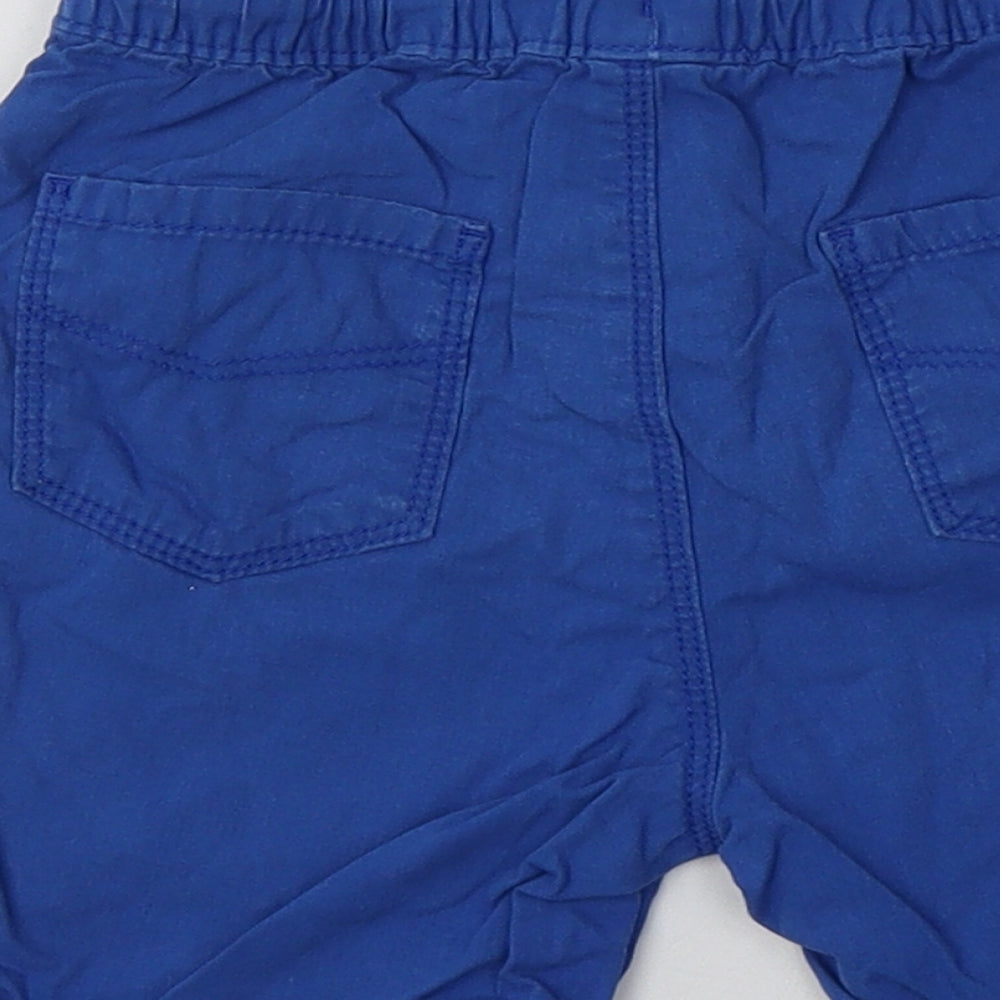 George Boys Blue  Cotton Bermuda Shorts Size 3-4 Years  Regular Tie