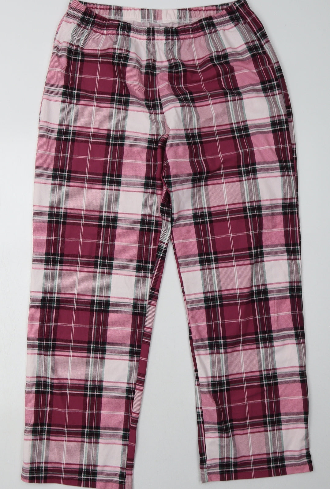 F&F Womens Pink Check Polyester  Pyjama Pants Size M