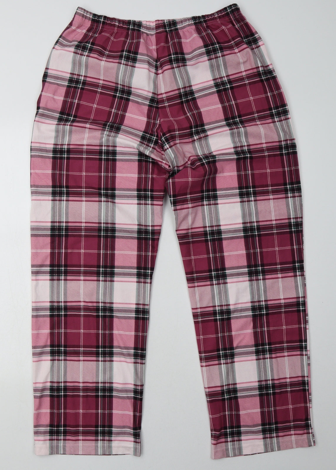 F&F Womens Pink Check Polyester  Pyjama Pants Size M