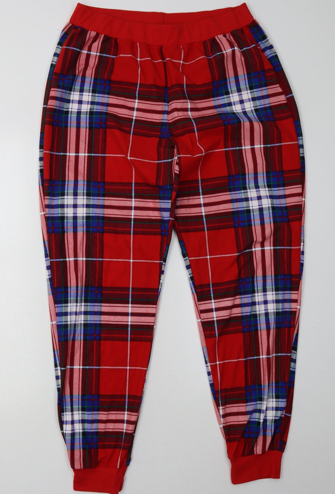 F&F Womens Red Check Polyester  Pyjama Pants Size M