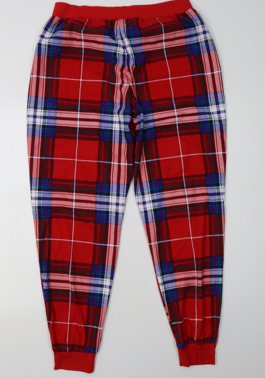 F&F Womens Red Check Polyester  Pyjama Pants Size M