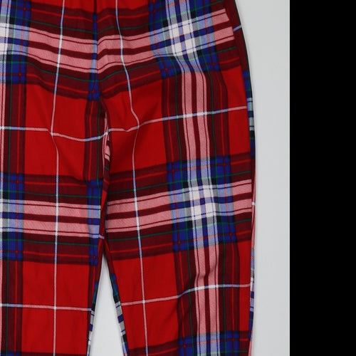 F&F Womens Red Check Polyester  Pyjama Pants Size M