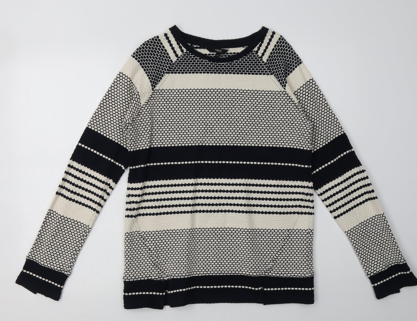 NEXT Womens Blue Striped Cotton Pullover Sweatshirt Size 8  Pullover