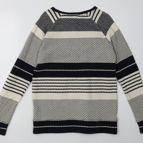 NEXT Womens Blue Striped Cotton Pullover Sweatshirt Size 8  Pullover