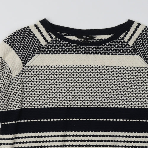 NEXT Womens Blue Striped Cotton Pullover Sweatshirt Size 8  Pullover